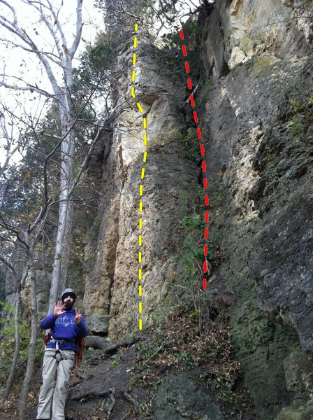 Buzz Off (5.8) Yellow<br>
Shady Lane (5.5) Red