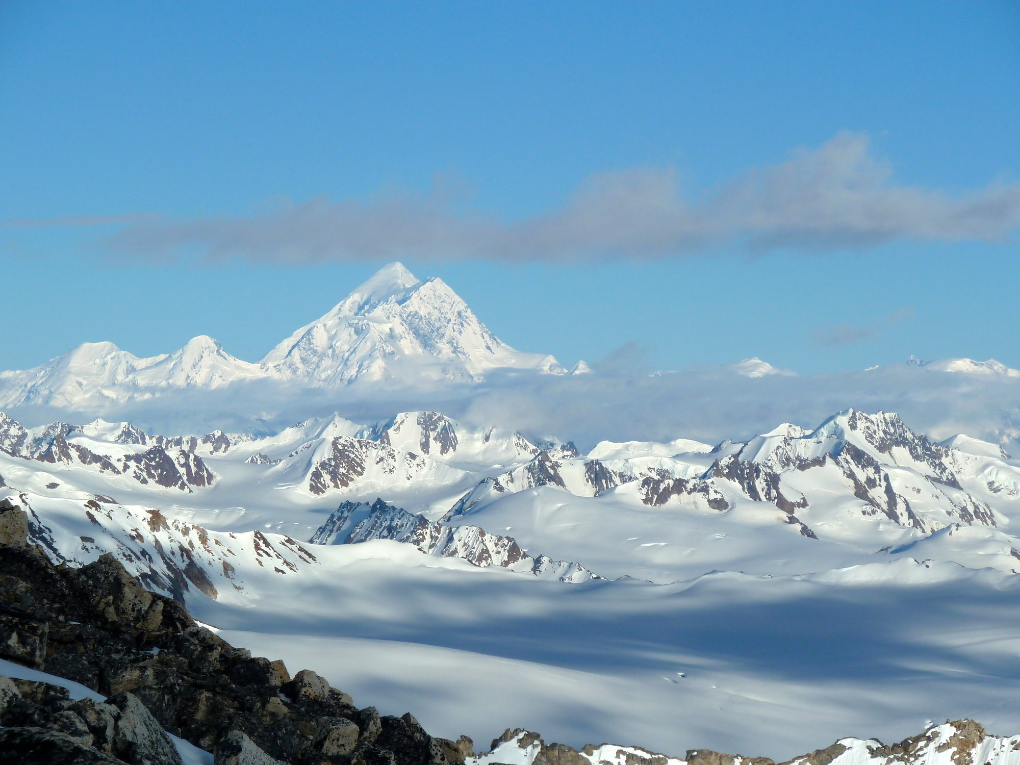 Northeast face Mount St. Elias with Jefferson Glacier and Bagley ...