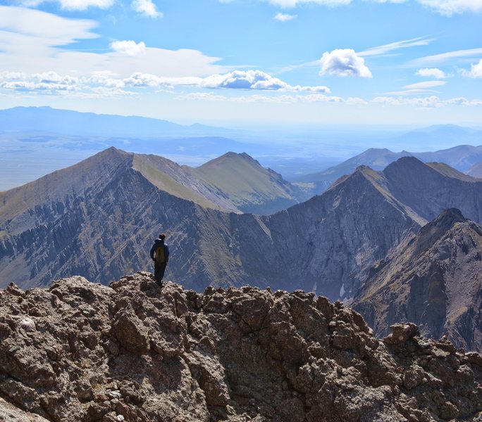 Enjoying the view after a long day traversing.