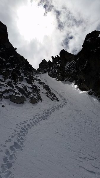 Dragontail stair-master on the top out of Triple Couloirs.