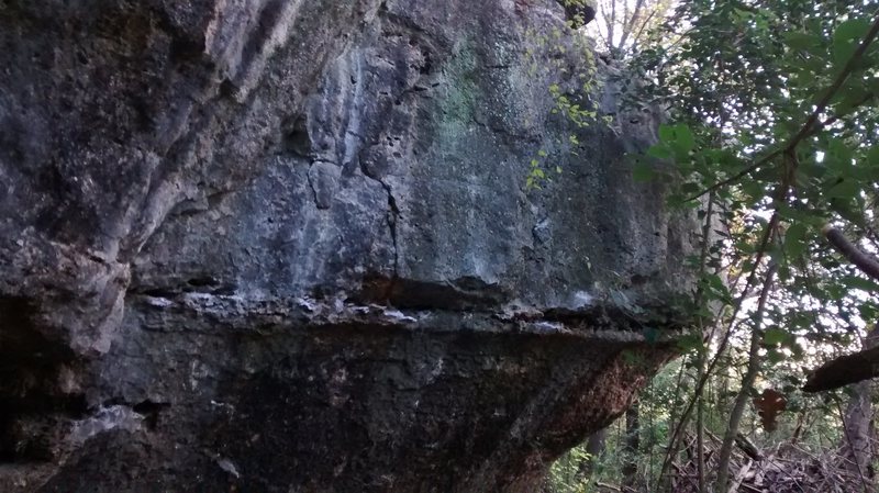 photo of boulder route, That rock above looks like it will crush me taken from left end