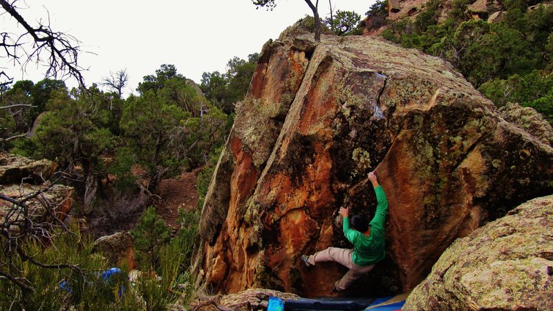 Sticking the right hand edge on Ode to Highway 141. This is the first move as well.