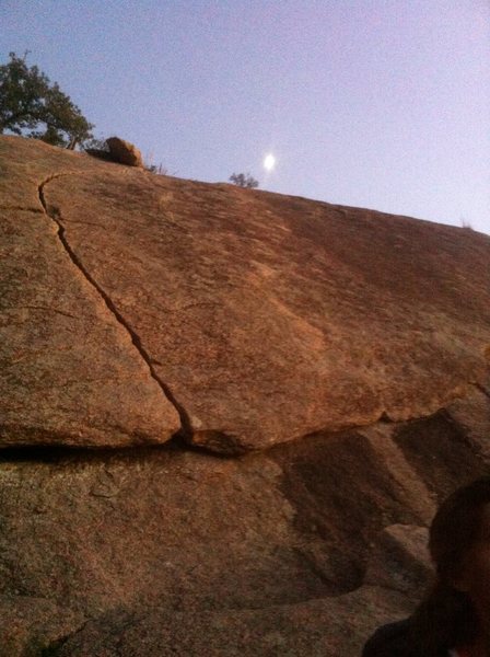 left to right in photo: sweat (5.6, harder if you have small hands) and pro sweat (5.9, heading up the slab). sweet moon.