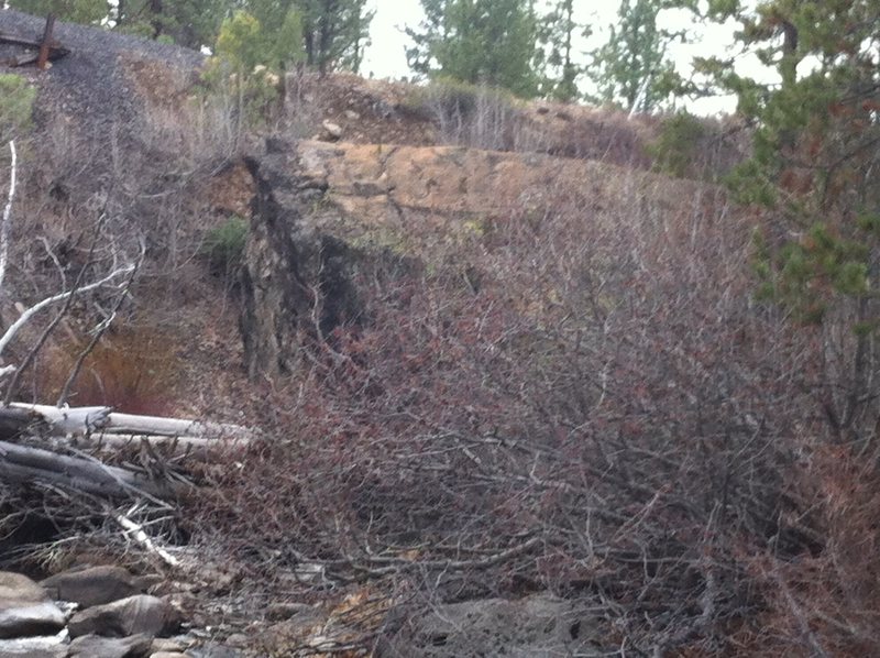 Coldstream Canyon Rive Boulder via the approach.