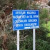 Akyarlar cave sign at parking lot