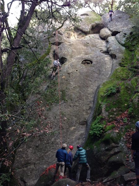 Rightmost face of the Waterfall Cliff area -- From left to right, Leading to Death, Putrefaction, and Degeneration routes are visible