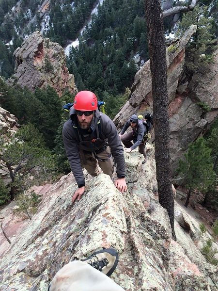 The upper knife edge. The keyhole feature can be seen in the background.