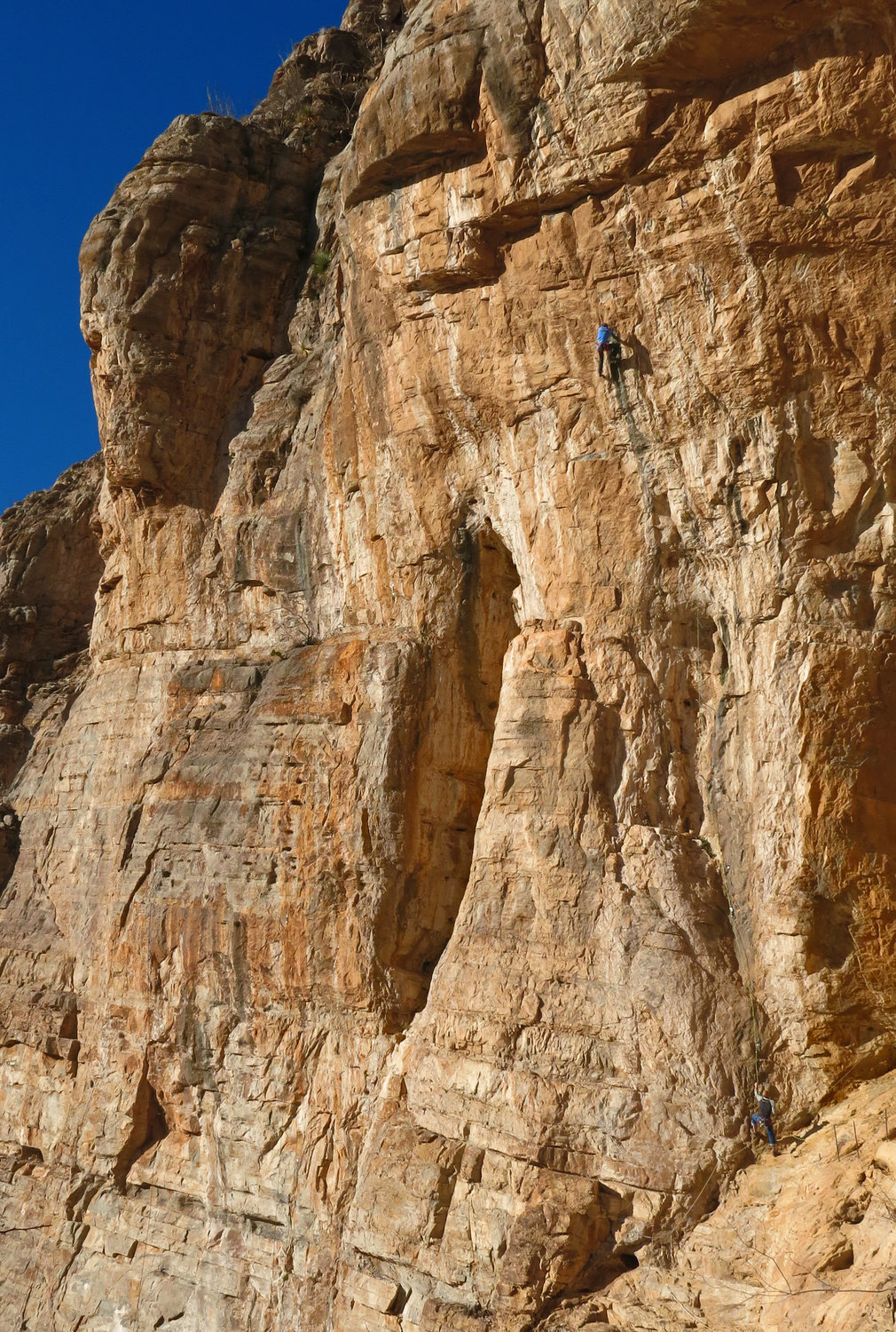 Ed and Mike climbing at The Bat Cave Bella Dona/GlueFa (5.13)