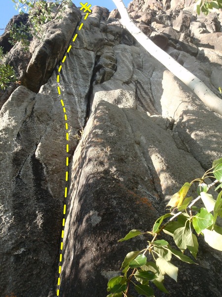 This is currently the left most bolted climb at the cliff.
