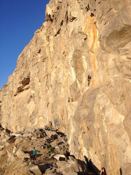 Jordan Otto on Tangerine Dream 5.10d and her mom Staci on belay. Riverside Quary.