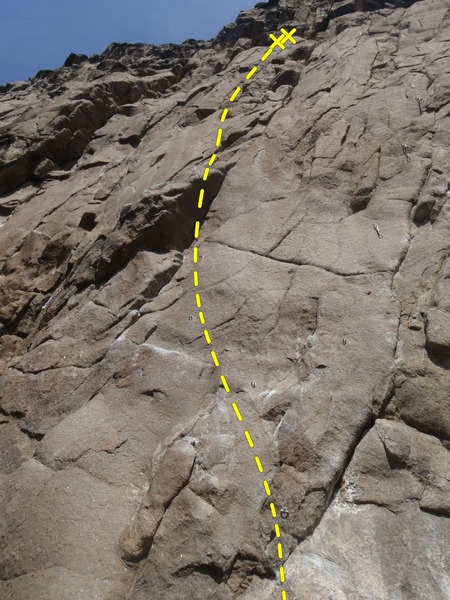 Climb the first pitch of Break The Chains then keep moving left on bolts after the anchor.