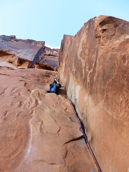 Looking up at the route