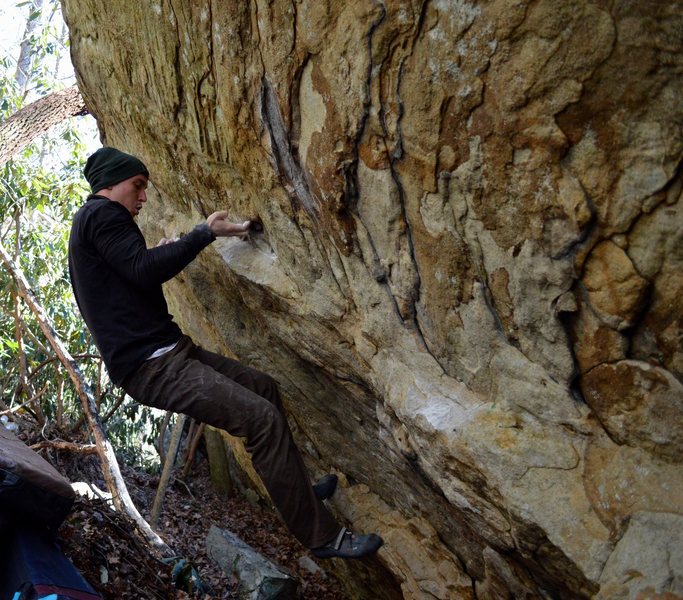 Keith Shockley on the 2nd ascent of Humble Pie Direct