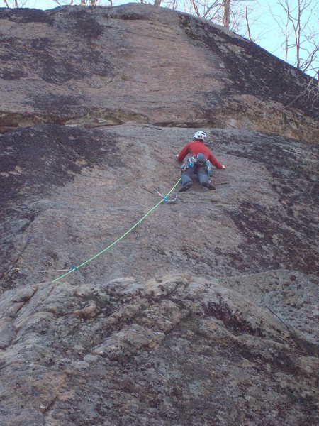 Jamie McNeill in the easy, runout section.