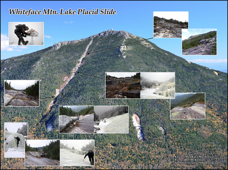 Lake Placid Slide on Whiteface Mountain's SW aspect. The earliest recollections of this slide date back to about 1808