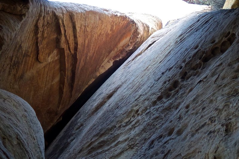 Looking up at pitch 10 from inside the mountain.