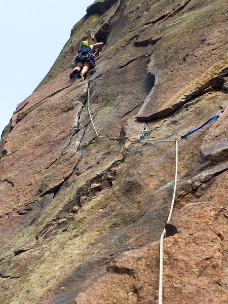 Leading pitch 1 of the Bastille Crack