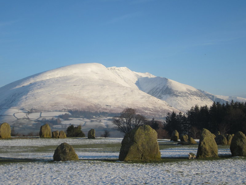 Blancathra Mt from the 2000BC stone circle Keswick.. Winter 2015