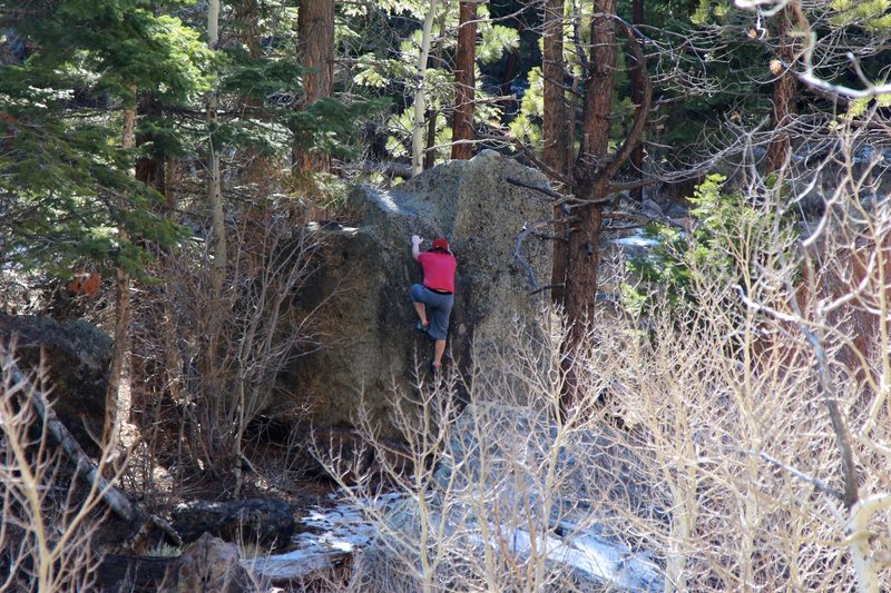 Little Arete Boulder, from the road.