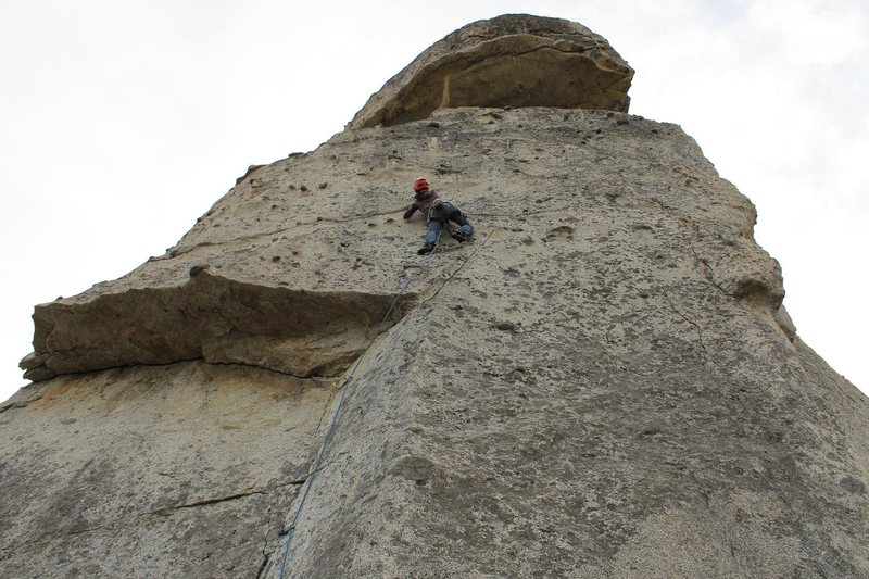 This sounds like the variation we climbed, except we linked it into Penny Candy for a full 32 m pitch. Only had to backclean the first draw on P.C.