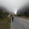 Approaching the canyon.  Lots of fog and rain this trip, but we were able to climb everyday anyway.