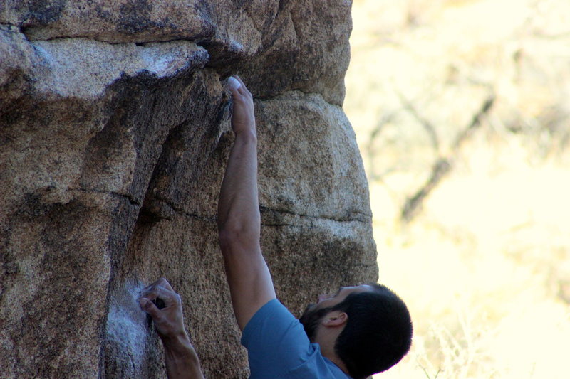 The enjoyable first moves of Lunge For It. From here it traverses left.