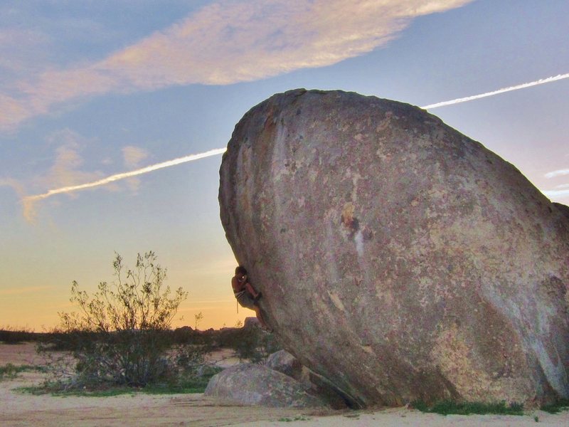 Christian on Tit Rock, a highball with 6 different problems.
