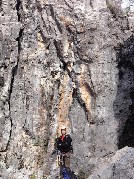 Jadian poses below In To Deep after a day of helping to clean and bolt this fun new line.