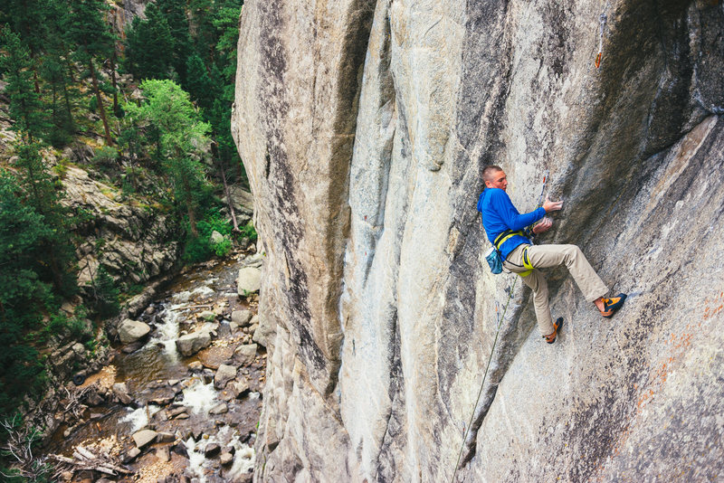 Ryan Fiore below the roof on Arch Angel.