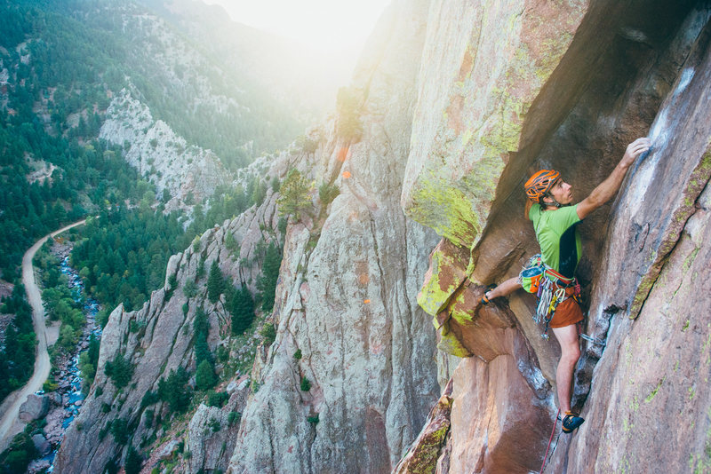 Rock Climb The Naked Edge, Eldorado Canyon State Park