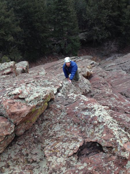 Near the top.