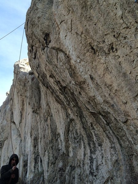 Steep, overhanging route
