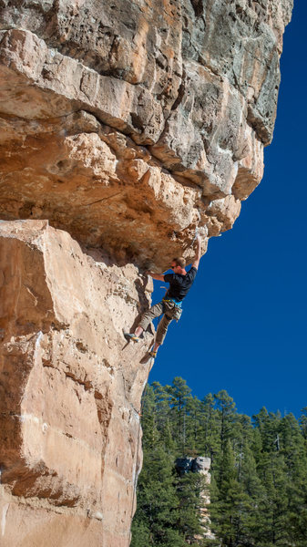 Setting up to enter the upper crux