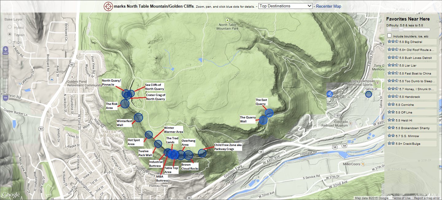 North Table Mountain Trail Map North Table Mountain Area Locations.