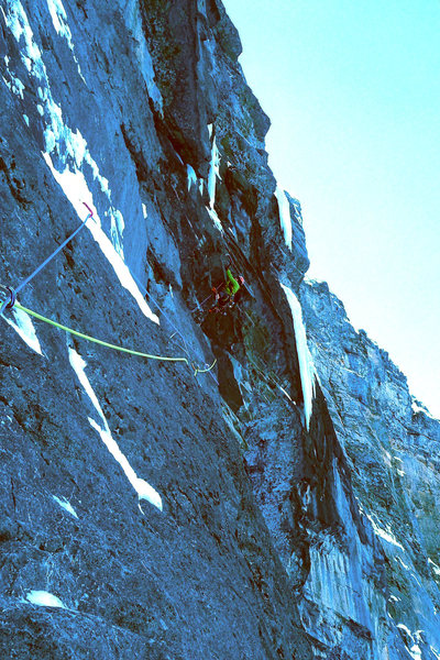 Crux roofs of Pitch 5 (Pitch 4 in description).