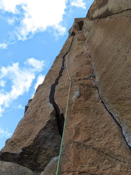 great route, actually pretty easy if you are used to cracks.