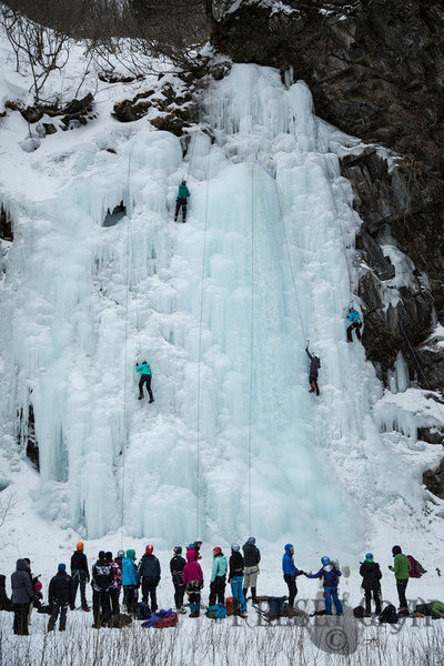 SheJumps put on an amazing Ladies Ice Climbing Clinic, great job Emily!