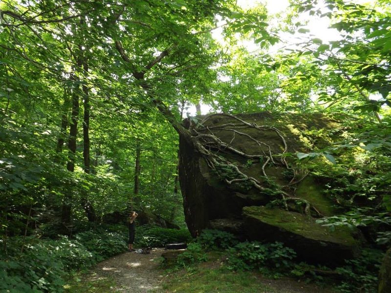 Climbing in The Roots Boulder, 1. Northern Vermont
