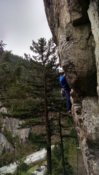 Climbing past bolts into gear