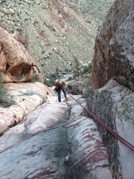 Rappelling from the 2nd station.