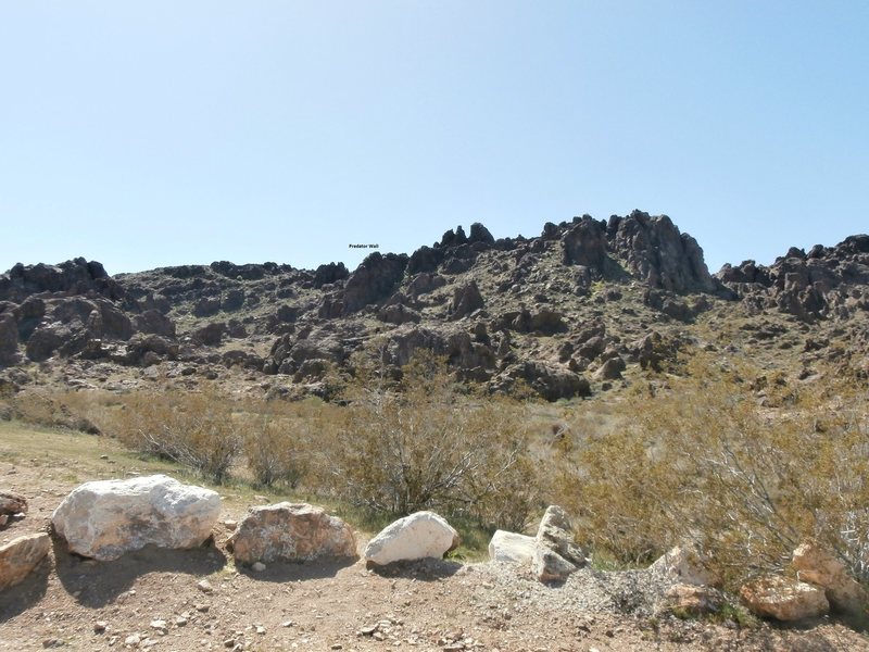 Predator Rock from the road into Box Canyon West