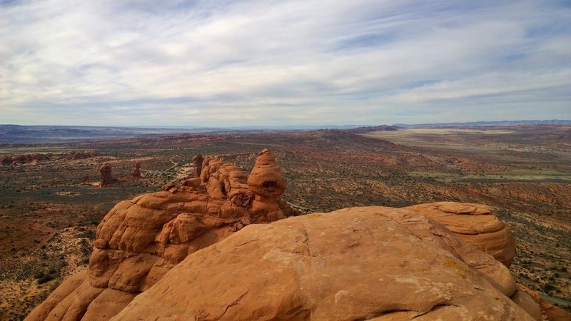 Balanced Rock looks tiny from the top