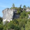 Climbers and sightseers enjoying fine weather on Streitberger Schild.  The two climbers are on Schildkrotte (L) and Sudostkante (R).