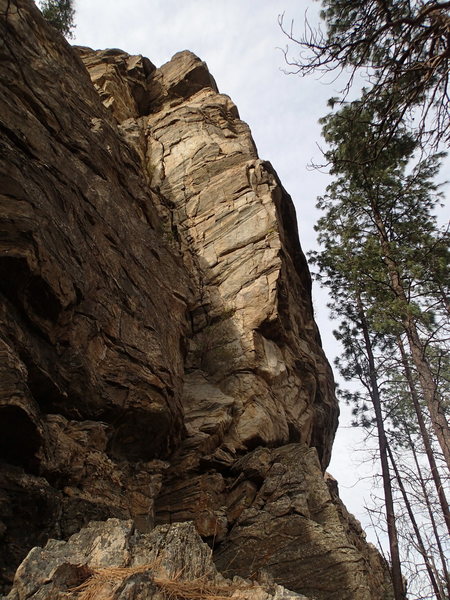 The main corner and THE arete - at the north end of the "South Wall"