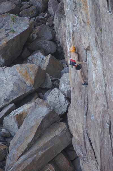 Even though most of this route goes on gear, it contains excellent face climbing.