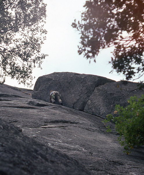 Paul Petersen leading the uber-classic first pitch (5.8) of the Nutcracker. 1980.