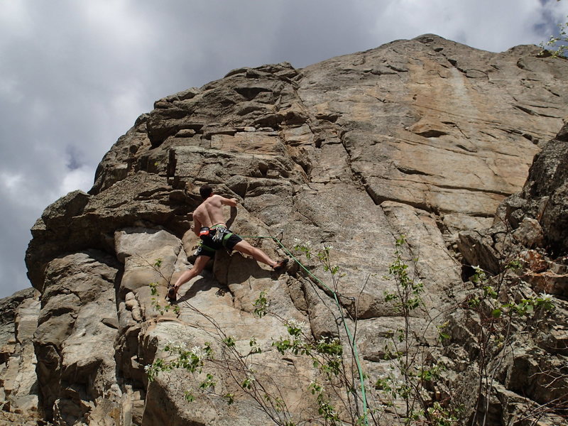 EH near the start of "No Exit" on the first ascent.