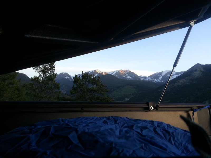 Our morning view from the back of our craggin' wagon!