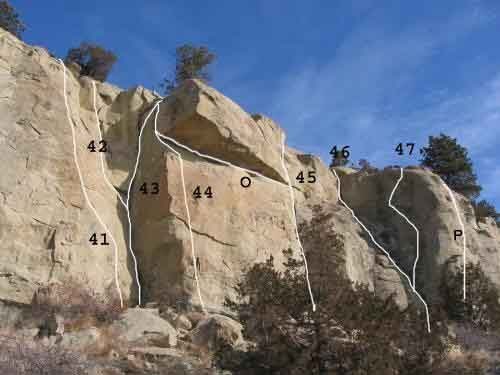 Gregory 14 of 17<br>
(41)Prime Rib .9- (42)Barney Rubble .8 (43)Betty Rubble .9 (44)? (0) Bloody Murder .9 (45)Roof Right .9- (46)Mountaineer's Route .6 (47)Blue in the Face .10a (P) I Don't Care .11a