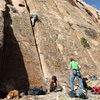 Me belaying Mike Santoro on lead up The Inchworm.